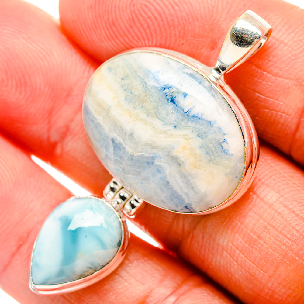 Blue Scheelite Pendants handcrafted by Ana Silver Co - PD32658