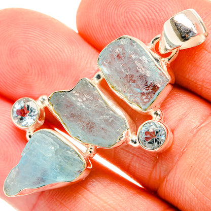 Aquamarine Pendants handcrafted by Ana Silver Co - PD32686