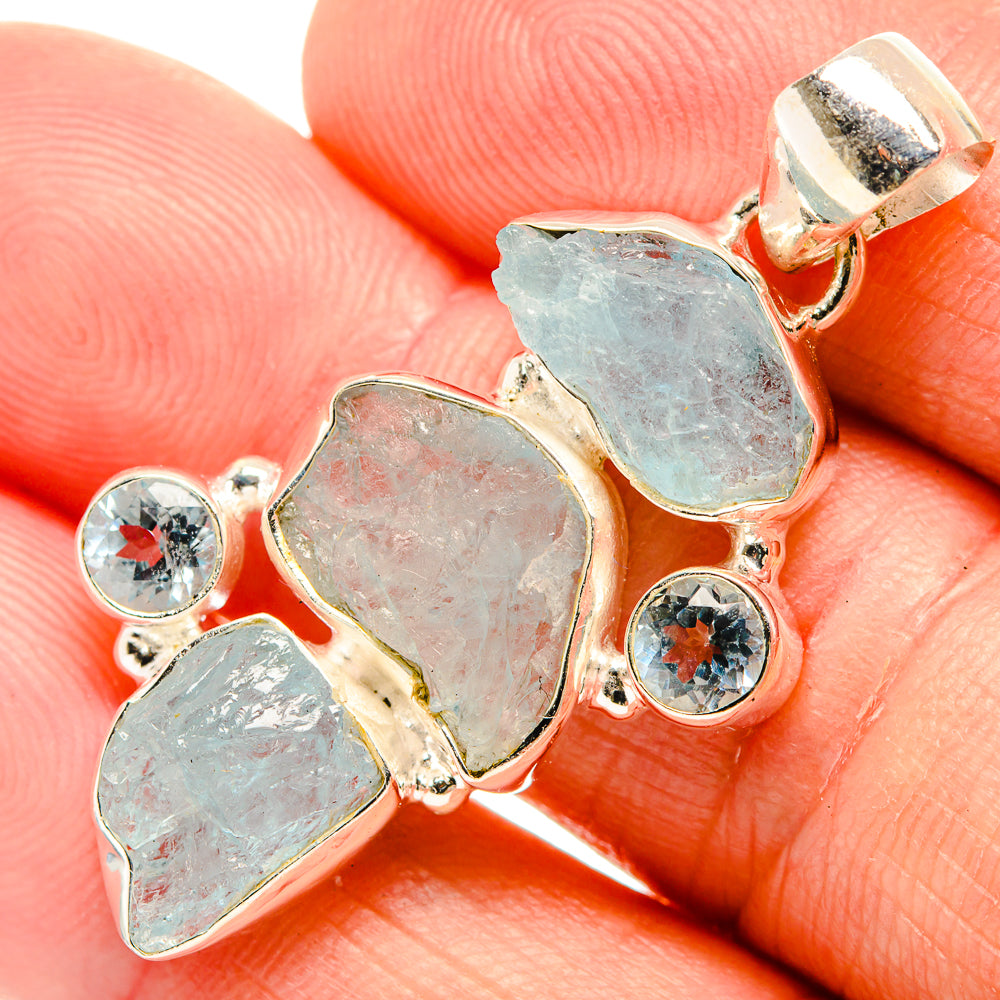Aquamarine Pendants handcrafted by Ana Silver Co - PD32699