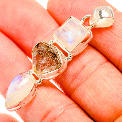 Rainbow Moonstone Pendants handcrafted by Ana Silver Co - PD32705