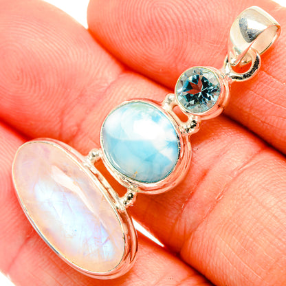 Rainbow Moonstone Pendants handcrafted by Ana Silver Co - PD32711