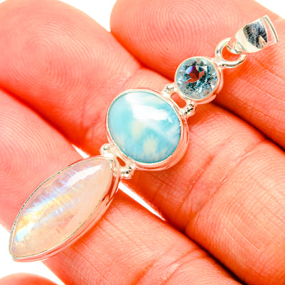 Rainbow Moonstone Pendants handcrafted by Ana Silver Co - PD32714