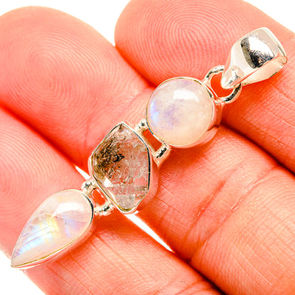 Rainbow Moonstone Pendants handcrafted by Ana Silver Co - PD32715
