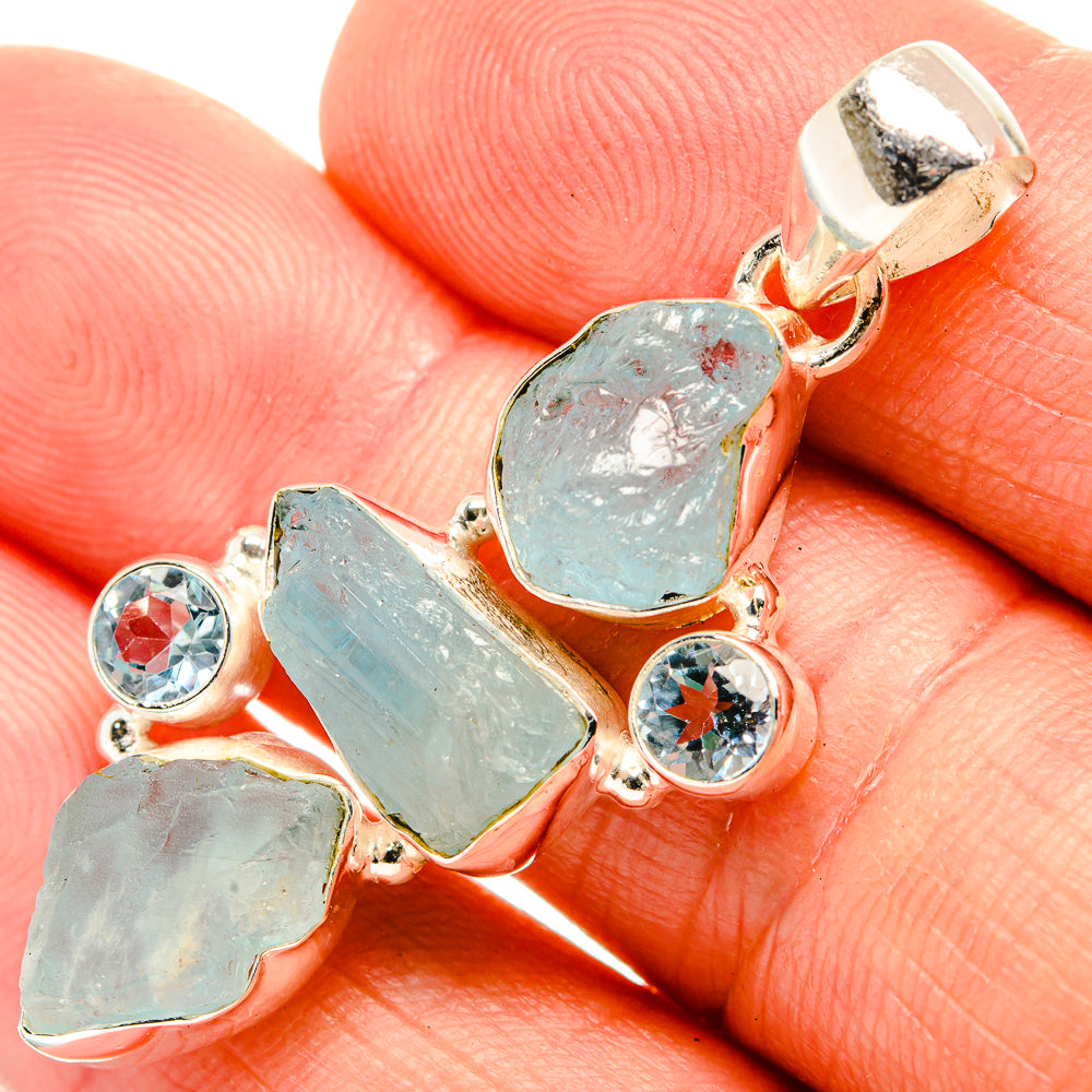 Aquamarine Pendants handcrafted by Ana Silver Co - PD32724