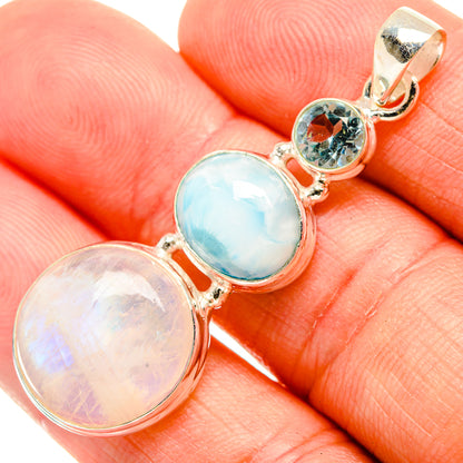 Rainbow Moonstone Pendants handcrafted by Ana Silver Co - PD32725