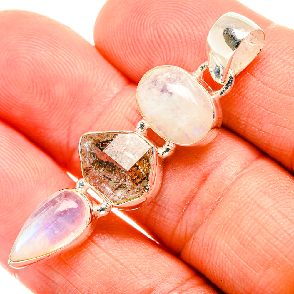 Rainbow Moonstone Pendants handcrafted by Ana Silver Co - PD32733