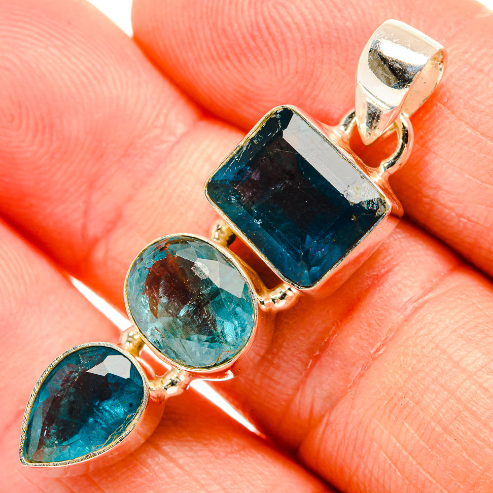 Blue Fluorite Pendants handcrafted by Ana Silver Co - PD32736