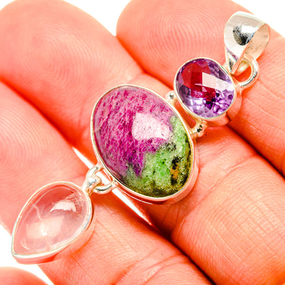 Ruby Zoisite Pendants handcrafted by Ana Silver Co - PD32740