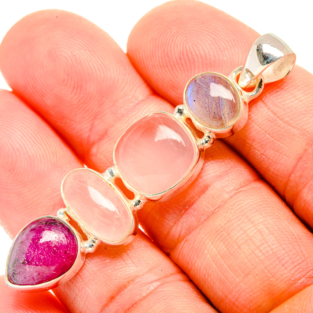 Rose Quartz Pendants handcrafted by Ana Silver Co - PD32742