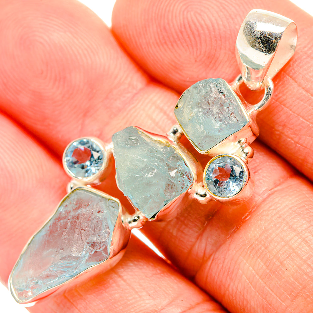 Aquamarine Pendants handcrafted by Ana Silver Co - PD32747