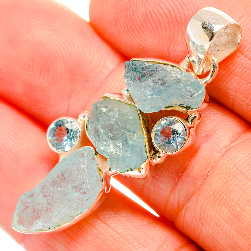 Aquamarine Pendants handcrafted by Ana Silver Co - PD32757