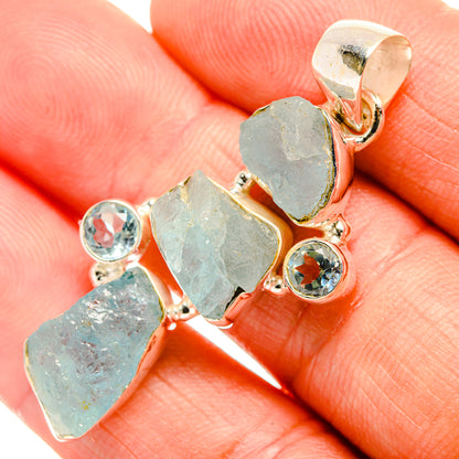 Aquamarine Pendants handcrafted by Ana Silver Co - PD32768