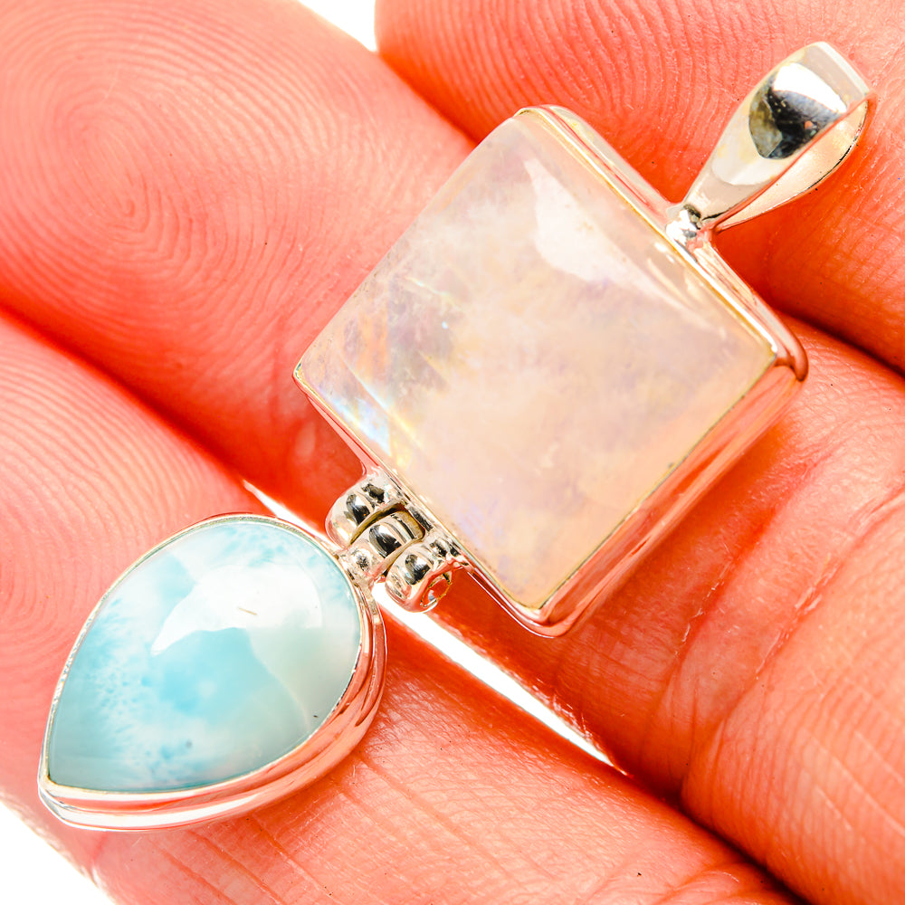 Rainbow Moonstone Pendants handcrafted by Ana Silver Co - PD32772