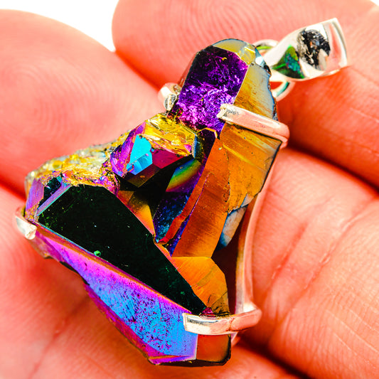 Titanium Sunshine Druzy Pendants handcrafted by Ana Silver Co - PD32812