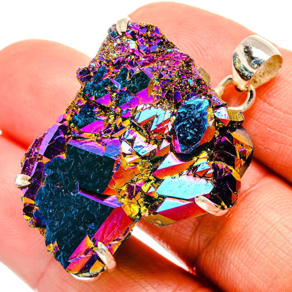 Titanium Sunshine Druzy Pendants handcrafted by Ana Silver Co - PD32814