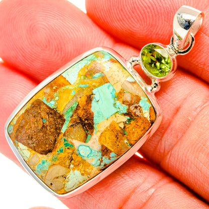 Blue Copper Composite Turquoise Pendants handcrafted by Ana Silver Co - PD32821