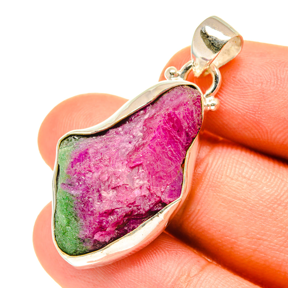 Ruby Zoisite Pendants handcrafted by Ana Silver Co - PD3283