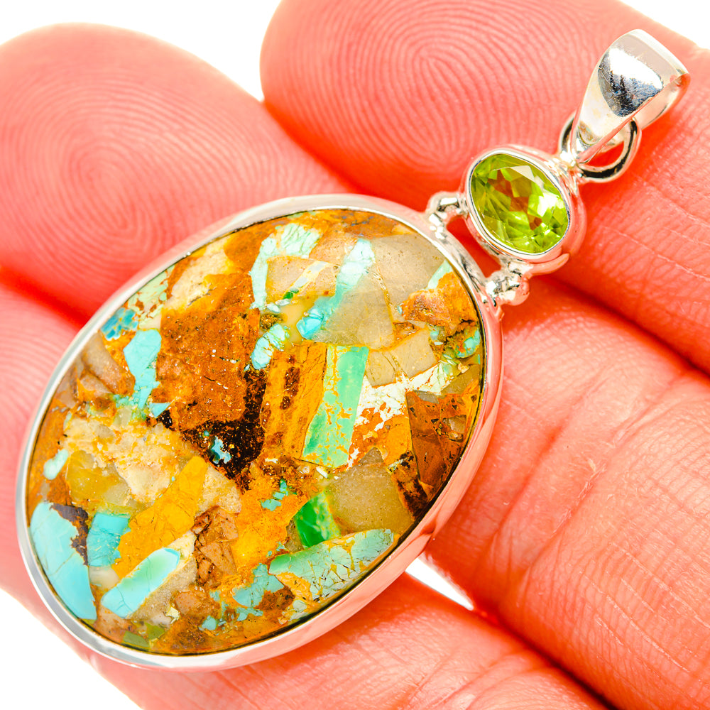 Blue Copper Composite Turquoise Pendants handcrafted by Ana Silver Co - PD32830