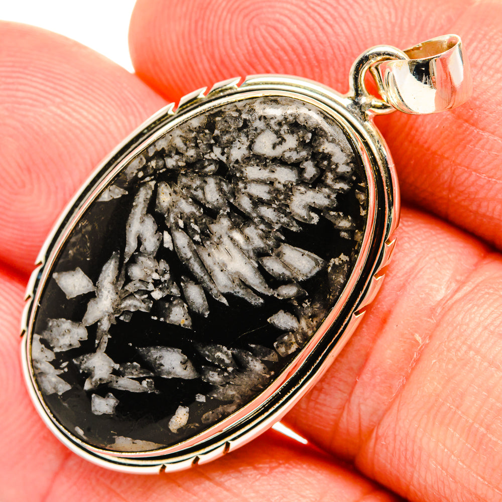 Chrysanthemum Stone Pendants handcrafted by Ana Silver Co - PD32835
