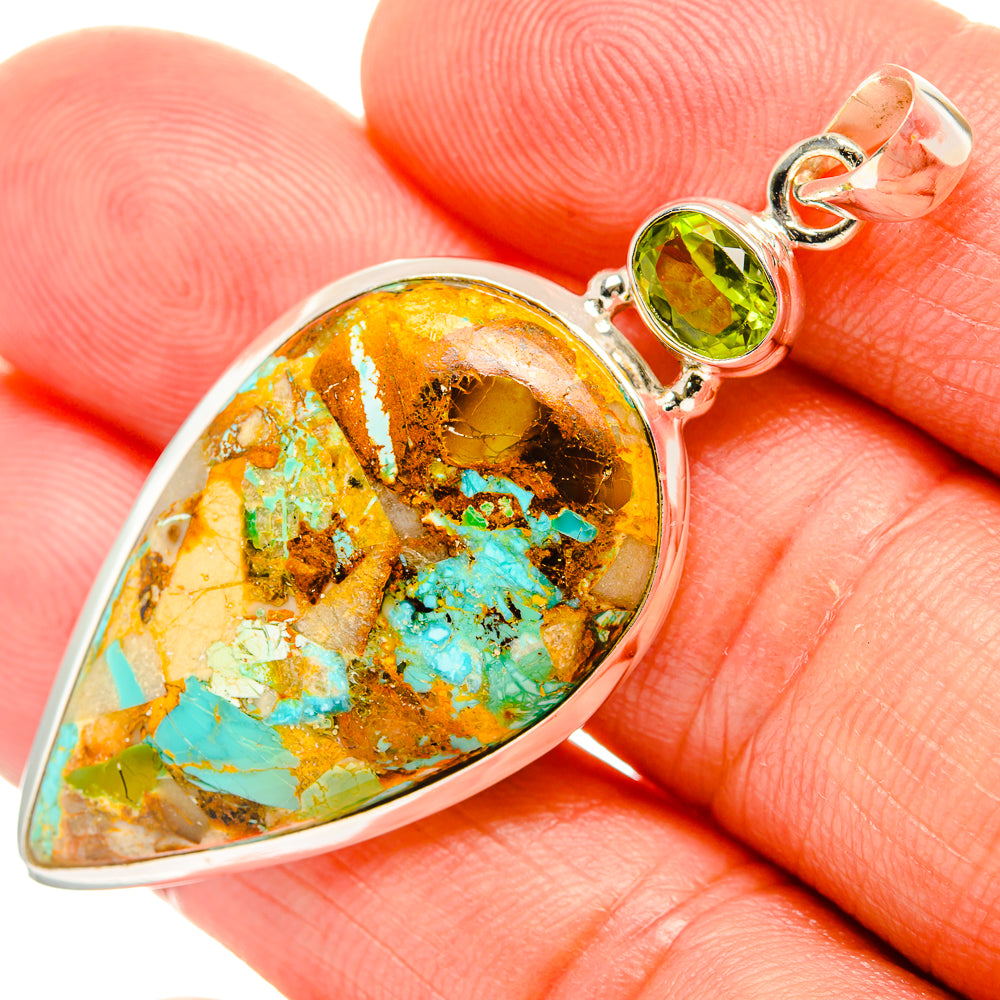 Blue Copper Composite Turquoise Pendants handcrafted by Ana Silver Co - PD32843