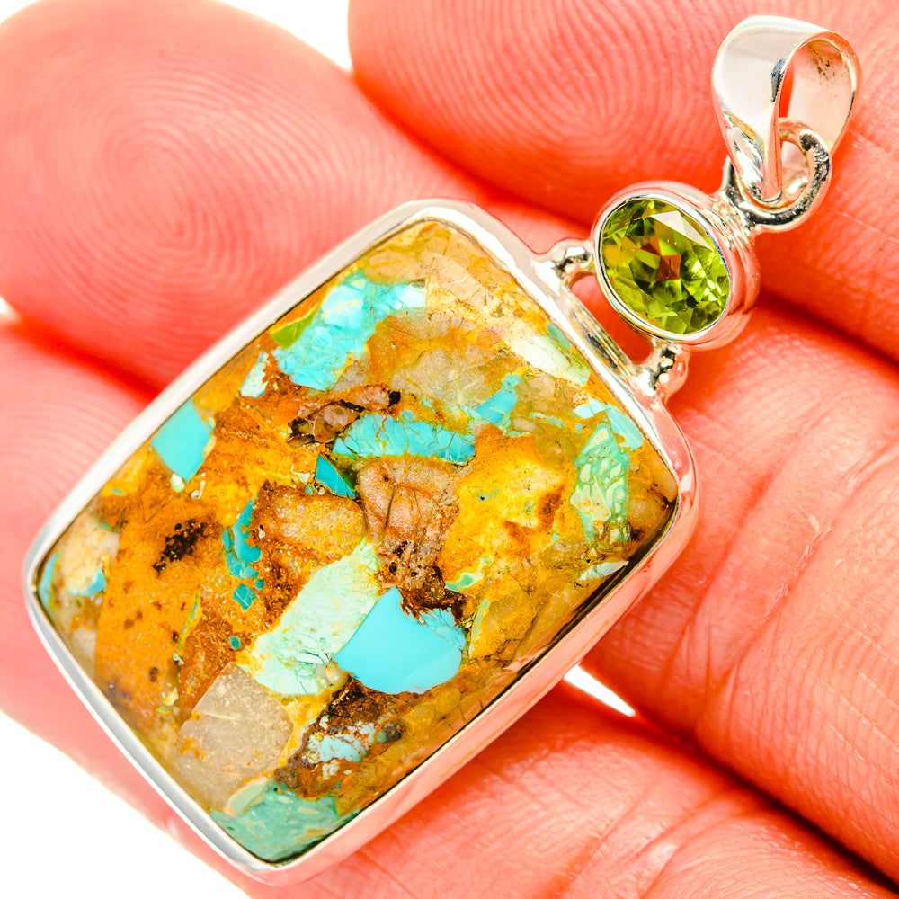 Blue Copper Composite Turquoise Pendants handcrafted by Ana Silver Co - PD32852