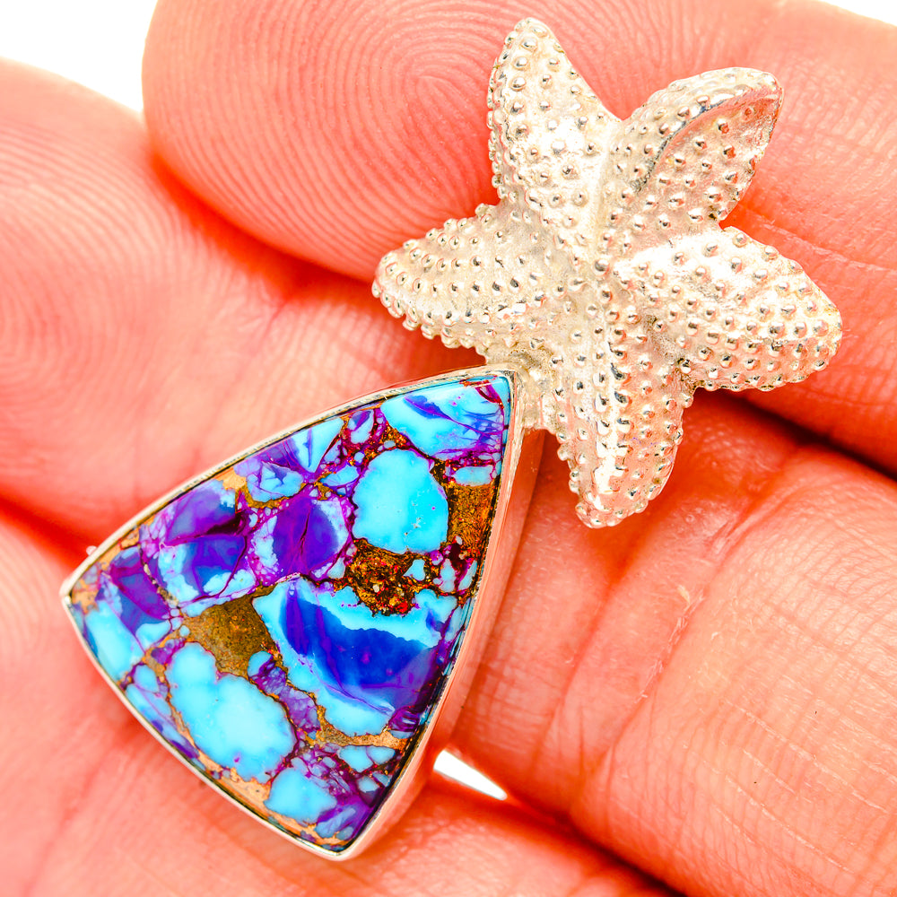 Purple Copper Composite Turquoise Pendants handcrafted by Ana Silver Co - PD32856