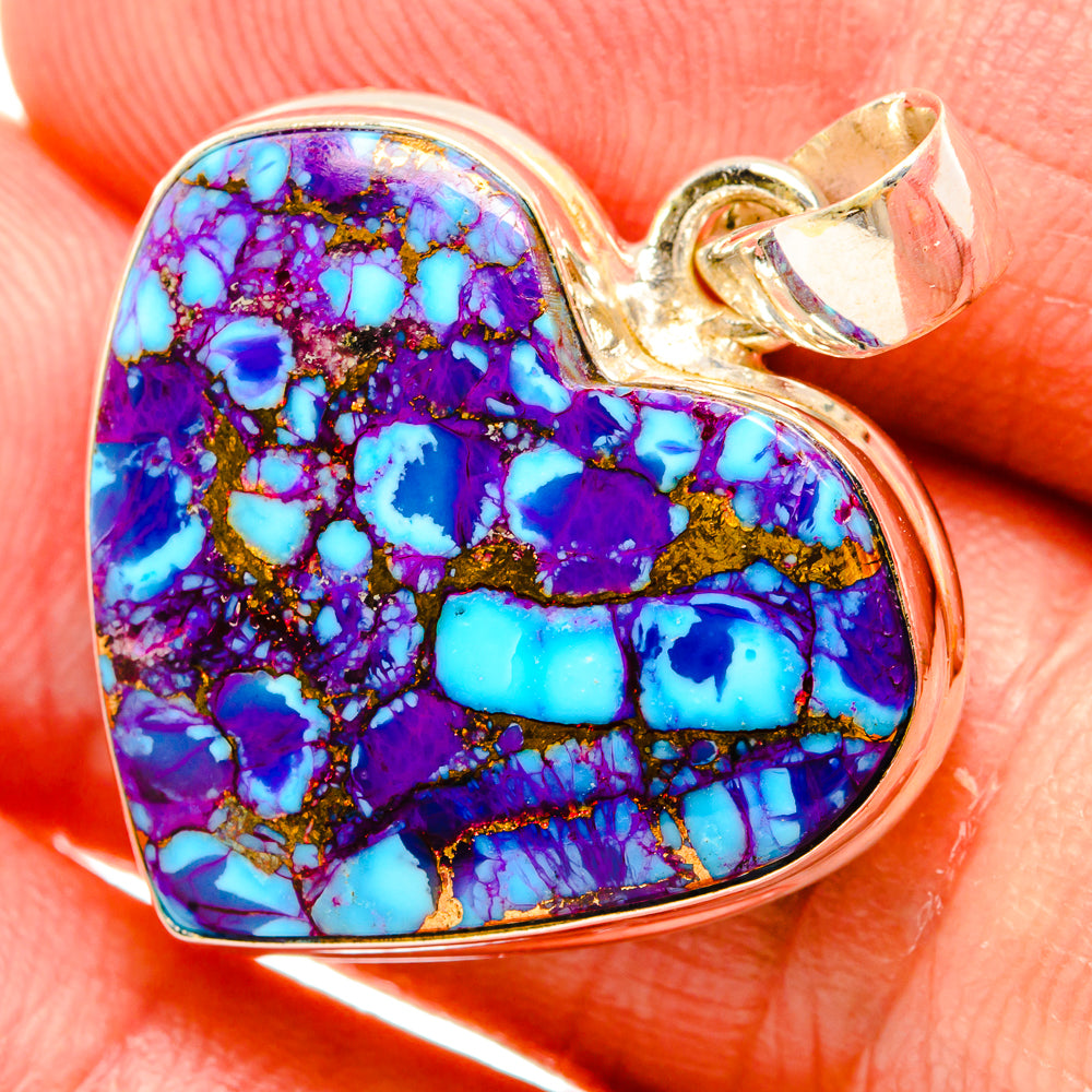 Purple Copper Composite Turquoise Pendants handcrafted by Ana Silver Co - PD32865