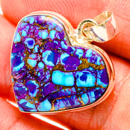 Purple Copper Composite Turquoise Pendants handcrafted by Ana Silver Co - PD32865