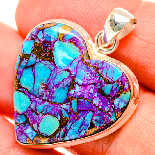 Purple Copper Composite Turquoise Pendants handcrafted by Ana Silver Co - PD32866