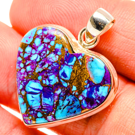 Purple Copper Composite Turquoise Pendants handcrafted by Ana Silver Co - PD32867