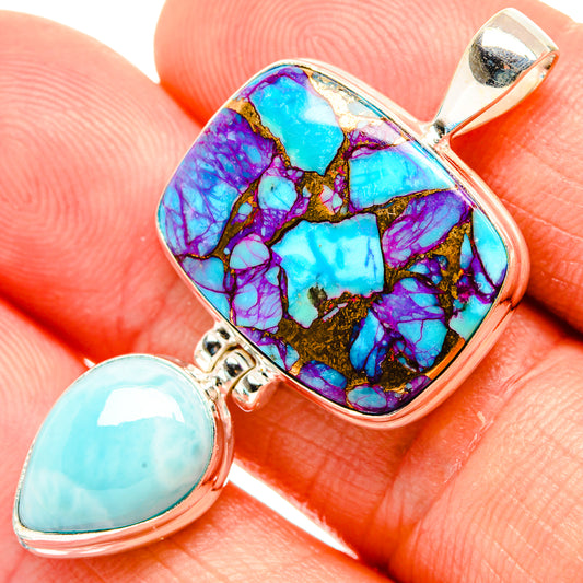 Purple Copper Composite Turquoise Pendants handcrafted by Ana Silver Co - PD32868