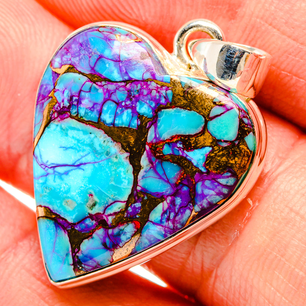 Purple Copper Composite Turquoise Pendants handcrafted by Ana Silver Co - PD32869