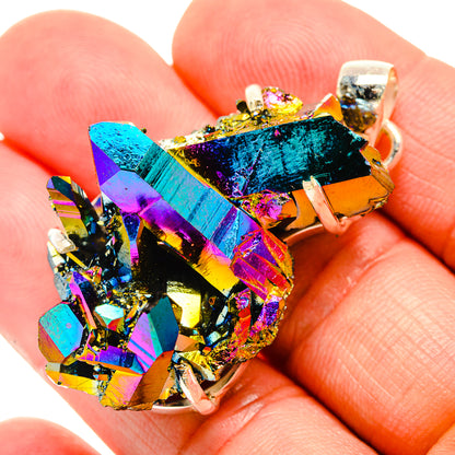 Titanium Sunshine Druzy Pendants handcrafted by Ana Silver Co - PD32877