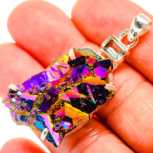 Titanium Sunshine Druzy Pendants handcrafted by Ana Silver Co - PD32878