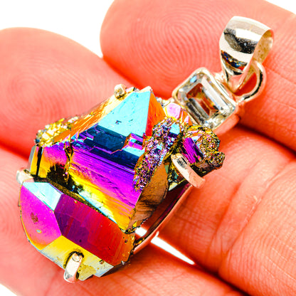 Titanium Sunshine Druzy Pendants handcrafted by Ana Silver Co - PD32880