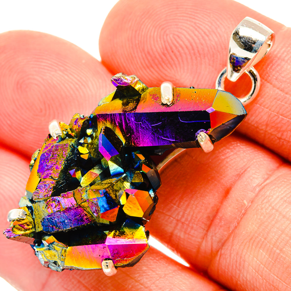 Titanium Sunshine Druzy Pendants handcrafted by Ana Silver Co - PD32881