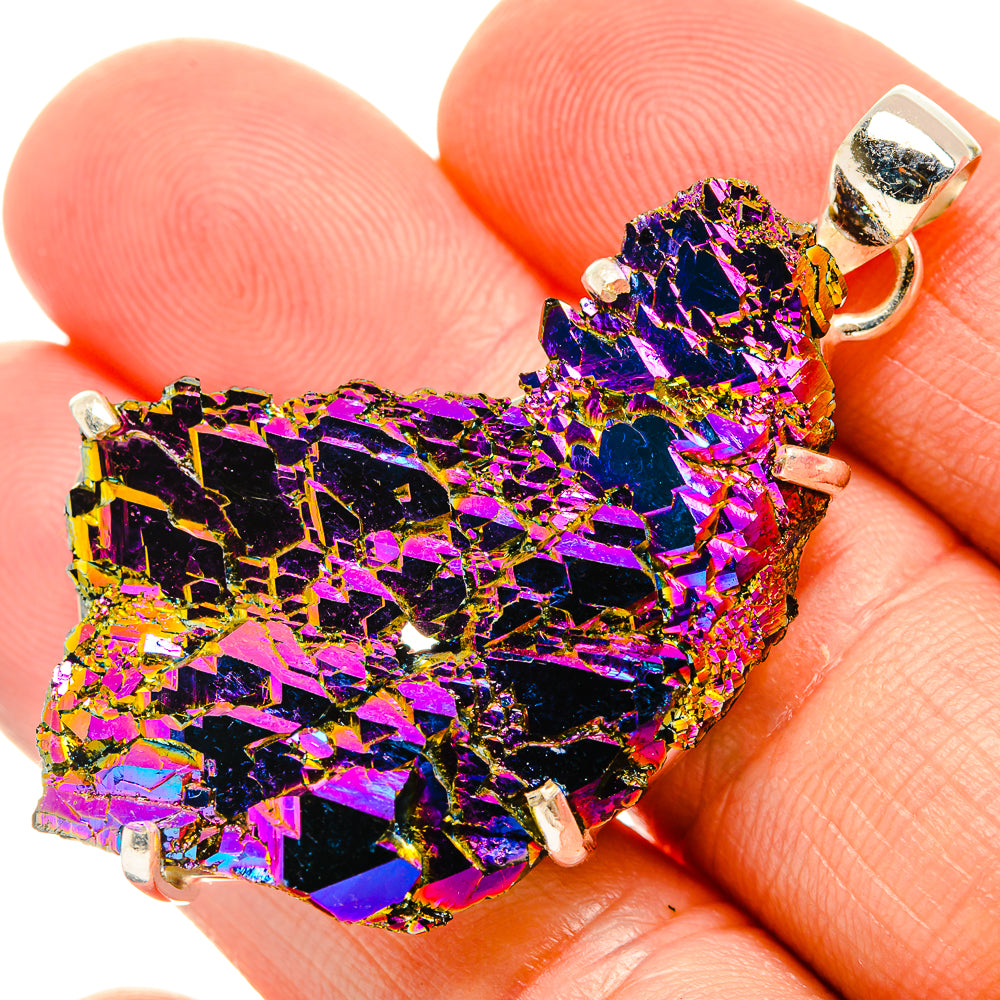 Titanium Sunshine Druzy Pendants handcrafted by Ana Silver Co - PD32883