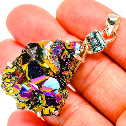 Titanium Sunshine Druzy Pendants handcrafted by Ana Silver Co - PD32885