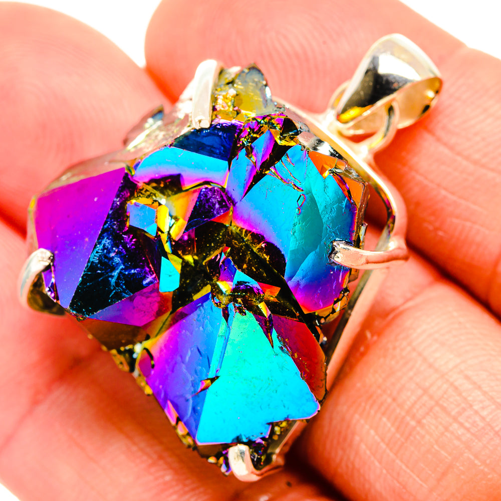 Titanium Sunshine Druzy Pendants handcrafted by Ana Silver Co - PD32886