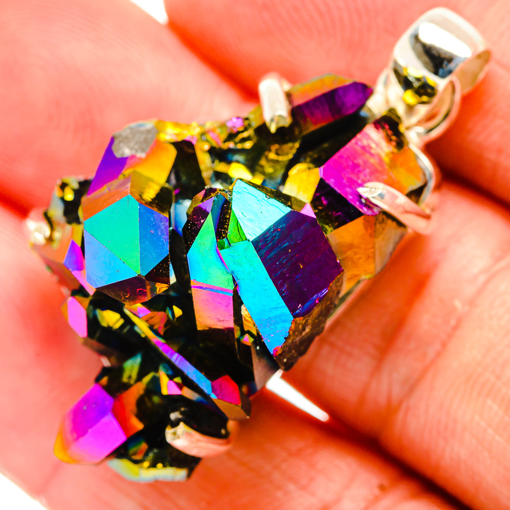 Titanium Sunshine Druzy Pendants handcrafted by Ana Silver Co - PD32887