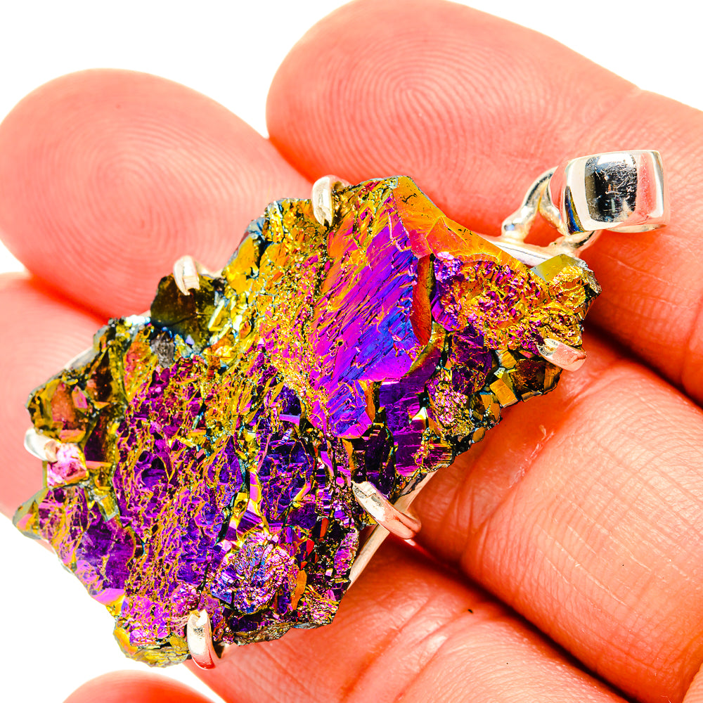 Titanium Sunshine Druzy Pendants handcrafted by Ana Silver Co - PD32889