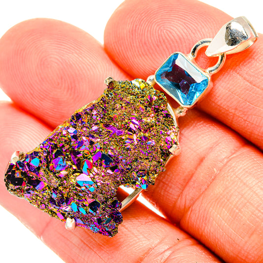 Titanium Sunshine Druzy Pendants handcrafted by Ana Silver Co - PD32890