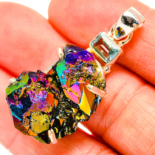 Titanium Sunshine Druzy Pendants handcrafted by Ana Silver Co - PD32894