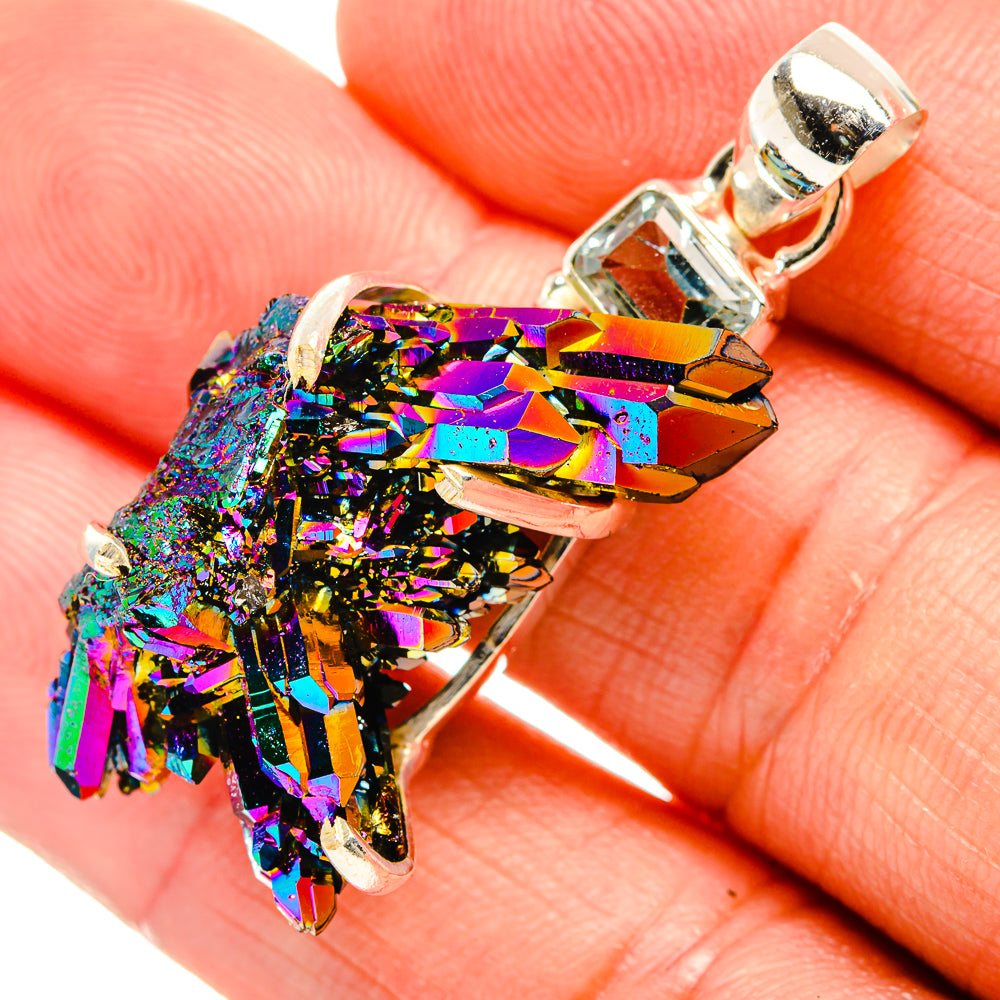 Titanium Sunshine Druzy Pendants handcrafted by Ana Silver Co - PD32895