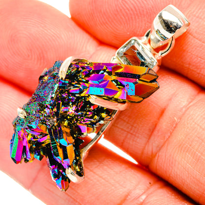 Titanium Sunshine Druzy Pendants handcrafted by Ana Silver Co - PD32895