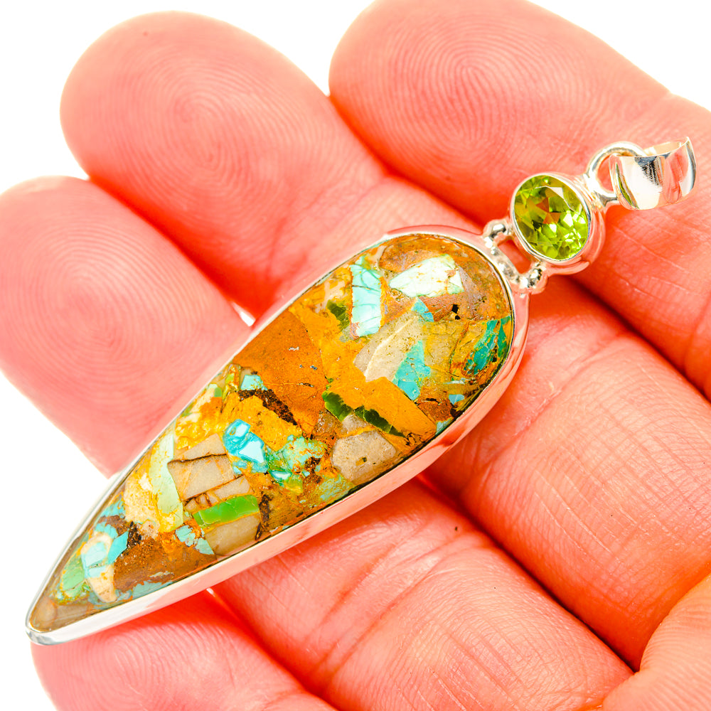 Blue Copper Composite Turquoise Pendants handcrafted by Ana Silver Co - PD32902