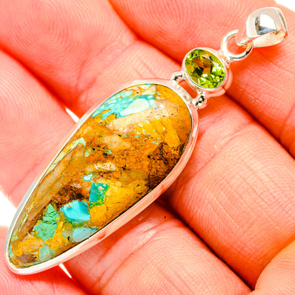 Blue Copper Composite Turquoise Pendants handcrafted by Ana Silver Co - PD32905