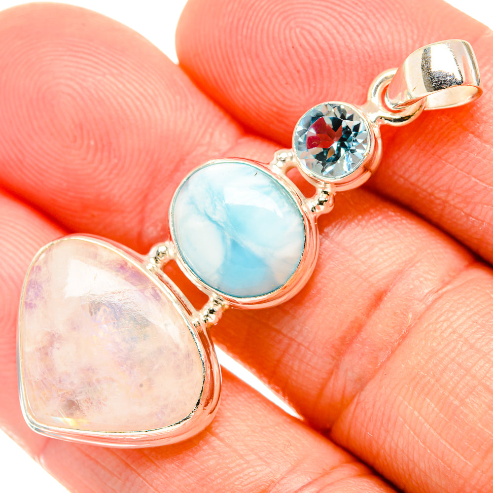 Rainbow Moonstone Pendants handcrafted by Ana Silver Co - PD32952