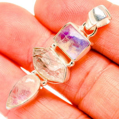 Rainbow Moonstone Pendants handcrafted by Ana Silver Co - PD32956