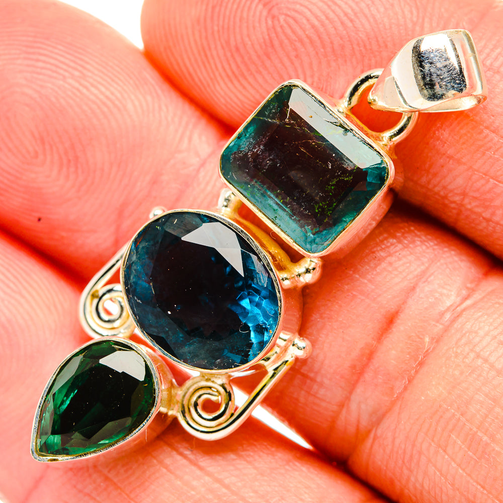 Blue Fluorite Pendants handcrafted by Ana Silver Co - PD32979